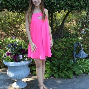 Pink dress with cut outs